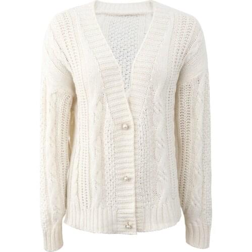 Autumn Witner Sweater For Women 2021 New Single Breasted V Neck Knitted Cardigan Female Streetwear Casual Knitwear Coats