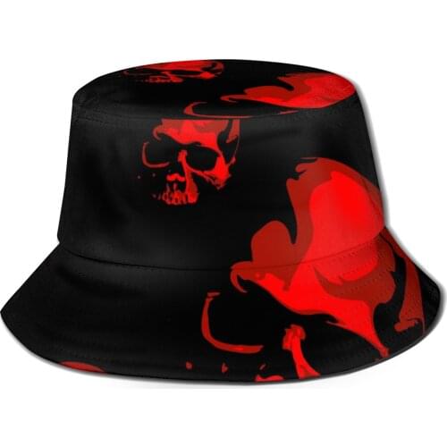 CINESSD Haloween Scary Skull Unisex Casual Sun Hat Bucket Hat for Men Women Bob Hip Hop Caps Summer Fisherman Hat Panama