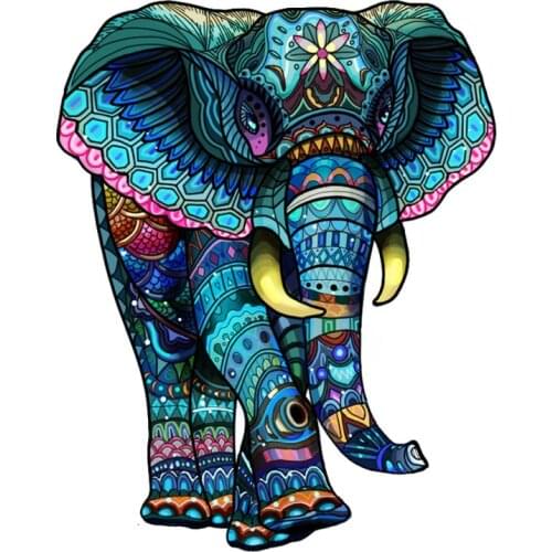 Wooden Puzzles Elephant Unique Shape Pieces Animal For Adults Kids Educational Toy DIY Wooden Jigsaw Collection Gifts Decorative