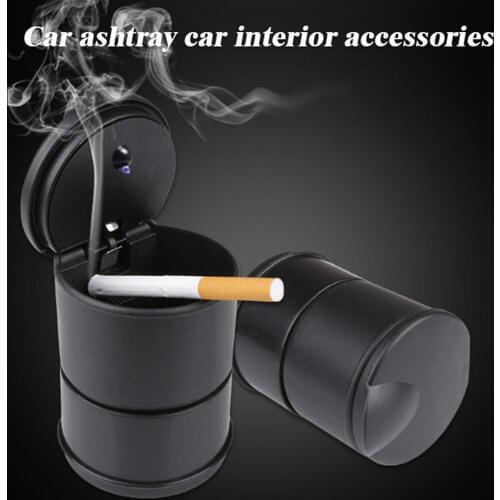 Portable LED Light Cylinder Car Truck Ashtray Home Office Cigarettes Smokes Holder 2019