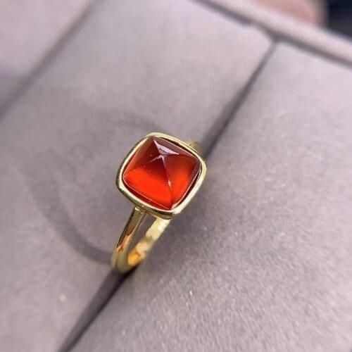 Attractive Fenda gemstone ring for women real 925 silver gold plated natural gem certified girl birthday gift lucky birthstone