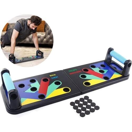 Push Up Rack Board 9 in 1 Body Building Fitness Exercise Tools Men Women Push-up Stands Body Building Training Gym Exercise New