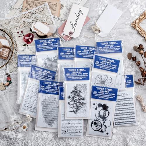 Vintage moon coffee Plant letter decoration stamp sponge rubber stamps for scrapbooking stationery DIY craft standard stamp