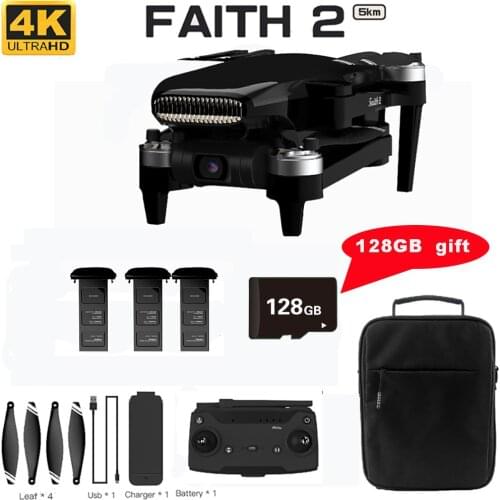 CFLY Faith2 with 128GB Foldable 4K Camera Drone with 3-Axis Gimbal and 35Min Flight time 3-asix gimbal faith 2 pro with 3battery