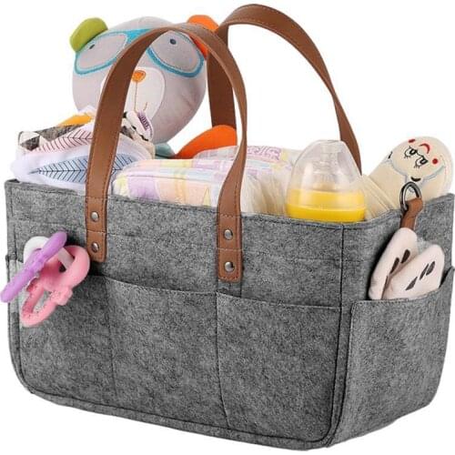 Felt liner bag Diaper Caddy Organizer Portable Holder Basket Shower Storage Nursery Storage Bin Car Portable Basket T4W2