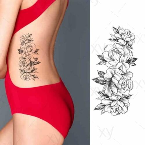 Rose Jewelry Water Transfer Tattoo Stickers Women Body Chest Art Temporary Girl Waist Bracelet Flash Tatoos Flower