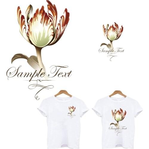 Thermal Iron Heat Transfer Sticker Lovely Flower Heat Transfer Patch Iron On Patches For Clothing Easy Print By Household