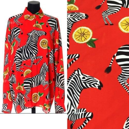 Zebra Lemon Pattern Printed Fabric Printing Pattern Processing Custom Cloth for Clothing Fabrics Per Meter Sewing Material