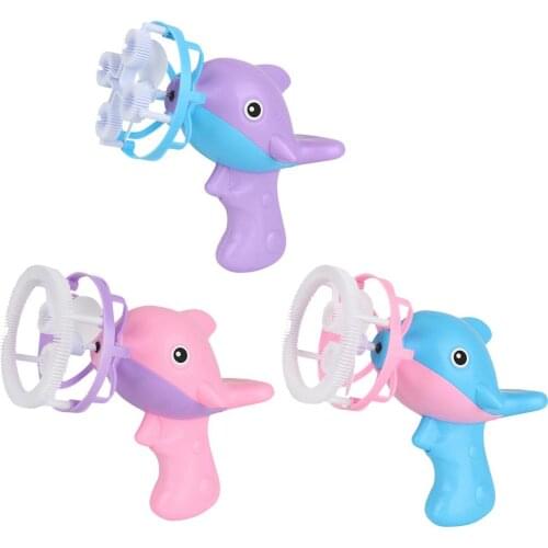 Fan Bubble Machine Cartoon Electric Dolphin Bubble Blower Outdoor Automatic Safe Interactive Toy Summer Childrens Toy Gift