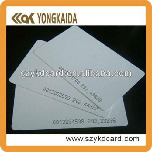 Yongkaida High Quality 4000pcs/lot CR80 Smart Printed Card 125KHz EM4100 Customized Rfid Card