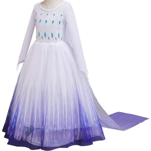 Princess Dress Fancy Cosplay Snowflake Costume Halloween Christmas Kids Party Holiday Girls Birthday Clothing Spring Autumn