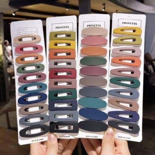 10 Pieces/set of Daily Simple Acrylic Bb Clip Girl Hairpin Headdress Womens School Gathering Hair Accessories