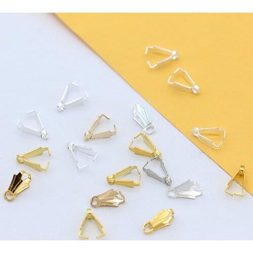 100pcs 5x8mm Charms Buckle holder clamp bail pendant connector link claw pinch clip clasps findings necklace&Bracelet making