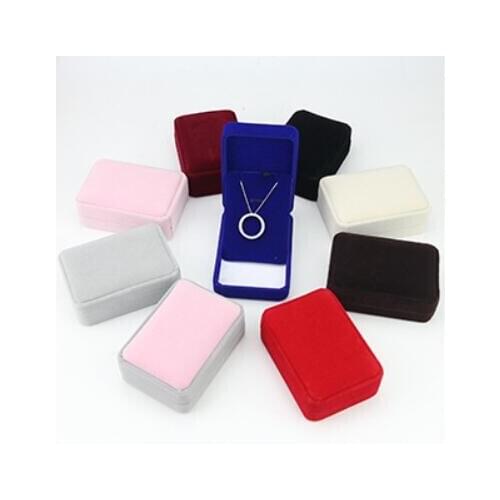 100pcs/lot Big Velvet Pendant Box 10x7x4cm Handchain Necklace Storage Boxes Gift Boxes Wedding Jewellery Cases Wholesale Mixorder