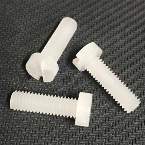 2pcs M8 PVDF One word Slotted Cylinder head preservative Strong acid resistance strong base Plastic screw 12mm-60mm Length