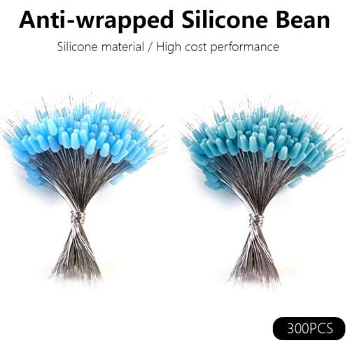 300pcs Anti-wrapped Bean Silicone Anti-strand Eight-character Ring Winding Does Not Hurt The Line Competitive Fishing Gadgets