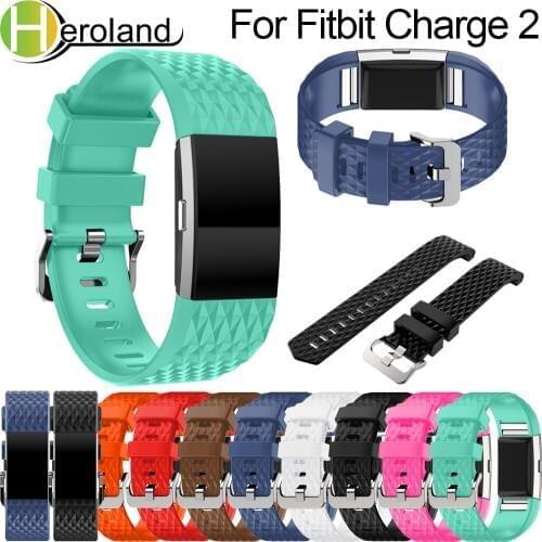 3D strap for Fitbit Charge 2 band Colorful Sport Silicone wriststrap For Fitbit charge 2 heart rate watch replacement wristband