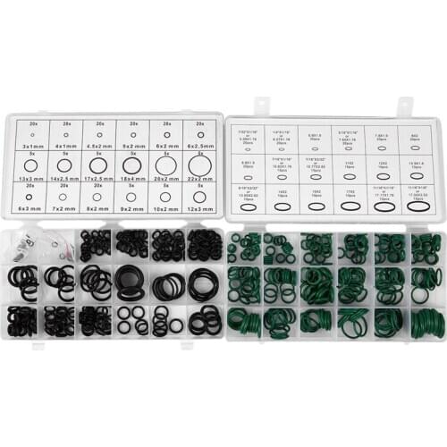 495PCS 36 Sizes O-ring Kit Black&Green Metric O ring Seals Rubber O ring Gaskets oil resistance 270pcs + 225pcs