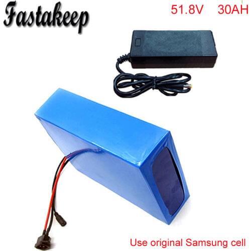 52v ebike battery 52v 30ah lithium ion battery pack with charger for 48v 1500w 8fun mid drive motor kits