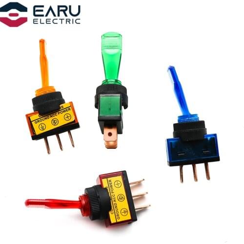 ASW-13D 12V Automobile Switch Refitting Button Button Rocker Switch Rocker Toggle Switch Red/Green/Blue/Orange