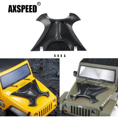 AXSPEED Black ABS Plastic Engine Cover for Jeep Wrangler Axial SCX10 1/10 RC Crawler Car Shell Body Upgrade Parts