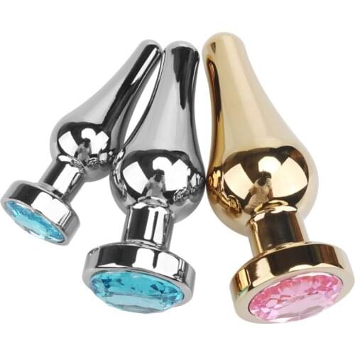 Big Anal Beads Crystal Jewelry Round Butt Plug Stimulator Sex Toys Dildo Stainless Steel Anal Plug for Gay Couple Adult Game