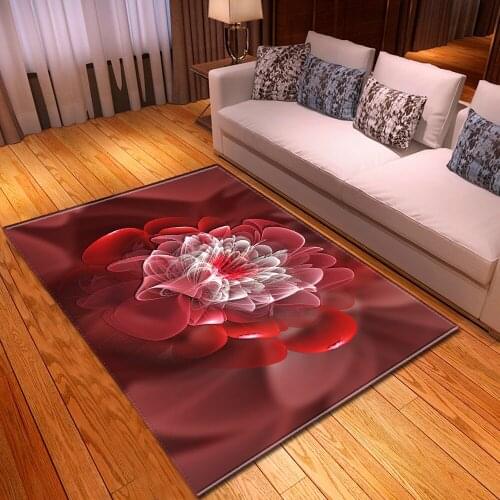 Pink 3D Flowers Printing Large Carpets For Living Room Bedroom Area Rug Kids Room Play Hallway Mat Anti-skid Carpet Hotel Stairs