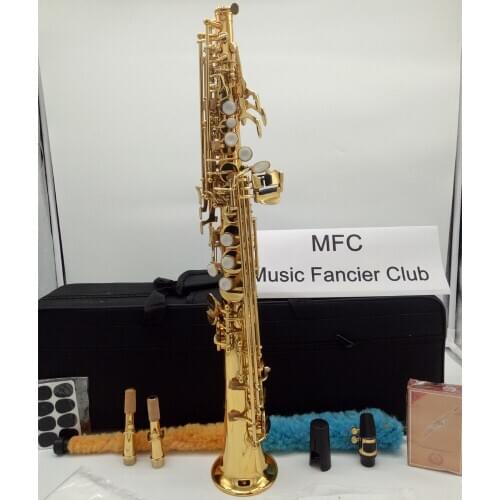 Brand MFC Soprano Saxophone Conn SS-610 Gold Lacquer B-flat Soprano Sax Conn 610 With Case Mouthpiece Reeds Neck