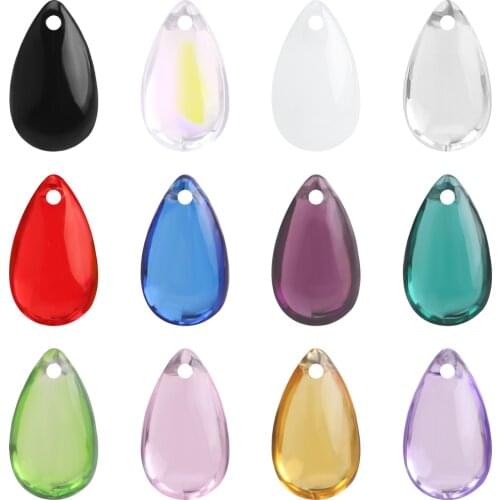 30pcs 8x13mm Cabochon Lampwork Crystal Drop Pendant Elegant Red Bead Glass Droplet Beads Handmade Necklace DIY Jewelry Making