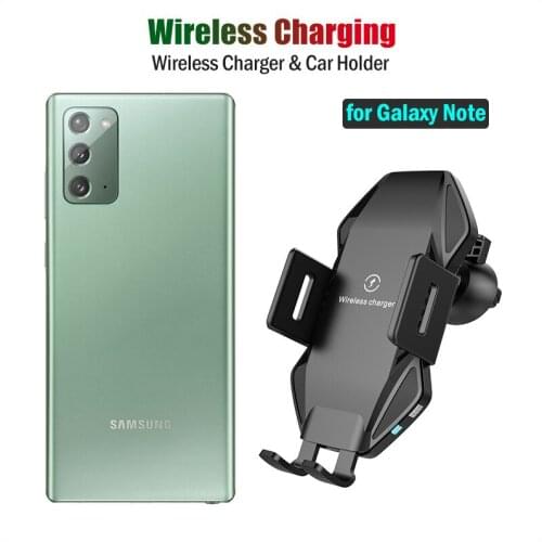10W Fast Qi Car Wireless Charger for Samsung Galaxy Note 8 9 10 20 Ultra Plus +5G Case Wireless Charging Stand Car Phone Holder