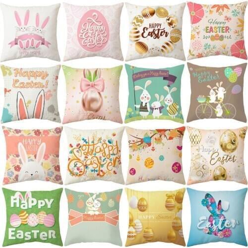 Easter Series Print Pillow Case Sofa Cushion Office Gift Sofa Bedding Supplies Easter Series Print Pillow