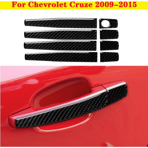 For Chevrolet Cruze Carbon Fiber Car Door Handle Cover Decoration Trim Car Door Handle Protector Cover 2009-2015 Car Styling