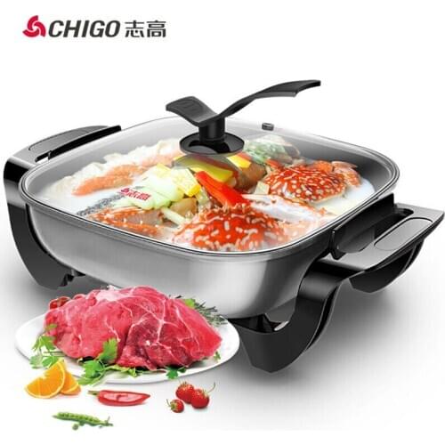 Electric Skillet Electric Hot Pot Household Multi-function Hotpot Pot Electric Frying Pan Electric Hot Pot Cooker Non-stick Pot