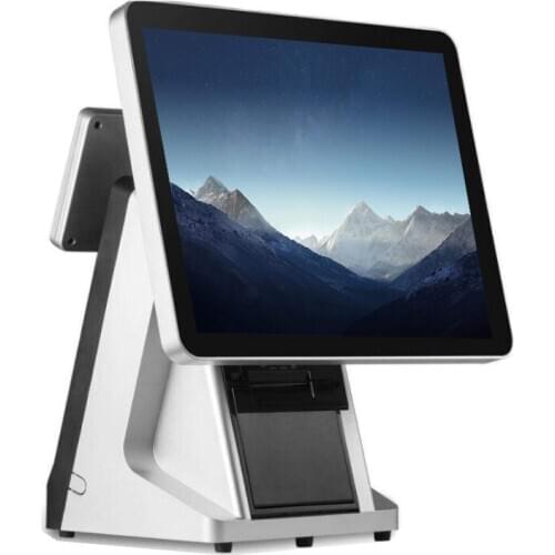 Nice commercial POS terminal VFD 80 mm printer Pos System 15" touch screen desktop pos all in one in LCD monitors