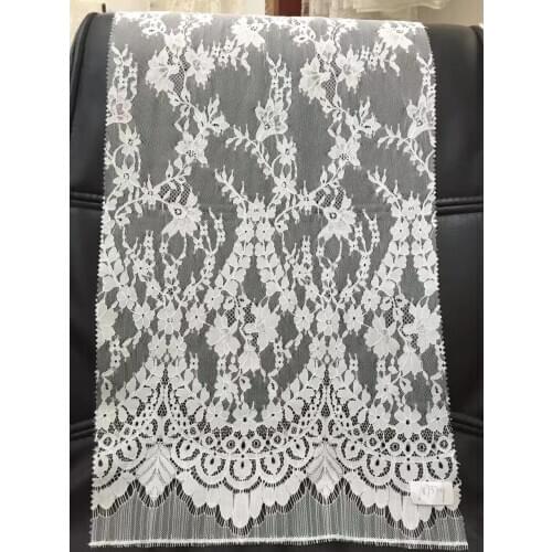 Chantilly eyelash lace wide scallop bridal dresses lace fabrics eyelash lace board Lace bridal dress lace veil lace