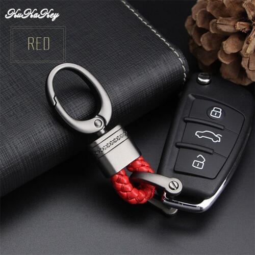 KUKAKEY Hand Woven Car Keychain Keyring For Cadillac Chevrolet Citroen Daewoo Daihatsu Dodge Car Styling Key Ring Chain Holder