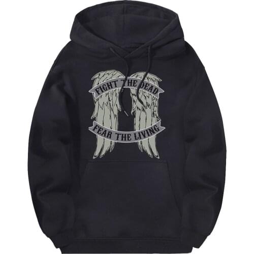 The Walking Dead Fleece Hooded Sweatshirts Men Fall Fleece Pullovers Punk Clothes Male Solid Hoodies Breathable Supoleron Hombre