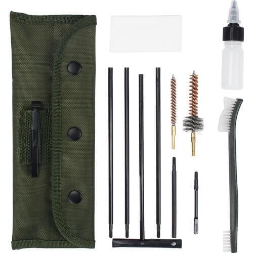 Pistol Gun Cleaning Set 10 pcs for 5.56mm .223 .22 Cal Rifle Cleaner Kit Nylon Brush Hunting Accessories With Storage Bag