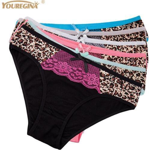 Underwear Women briefs Bragas Cotton Sexy Leopard Panties Ladies Briefs Woman Underwear Knickers Intimates 6 pcs/lot