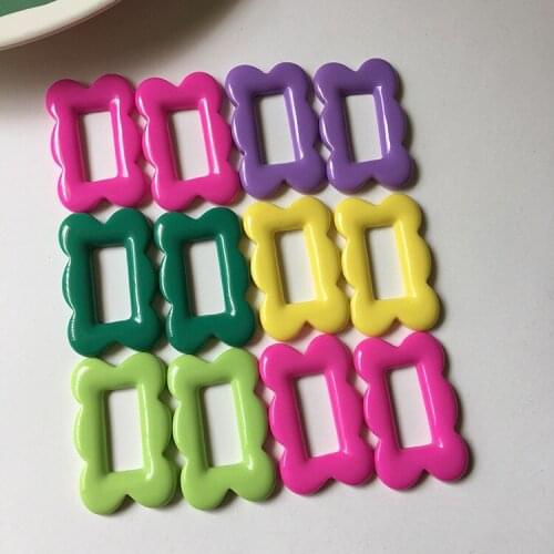 New style 40pcs/lot color print geometry lacework rectangle shape resin beads diy jewelry earring/garments accessory