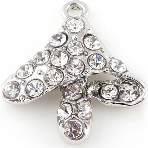 New Trendy 20Pcs/lot Crystal Mushroom Charms Pendant For Necklace Jewelry Making Bracelet