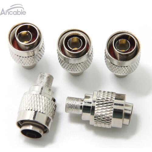 5-Pack N Male Crimp On Plug Connector for RG-8,RG-213,RG-214, LMR400, Belden 9913 50ohm Low Loss RF Coaxial Cable