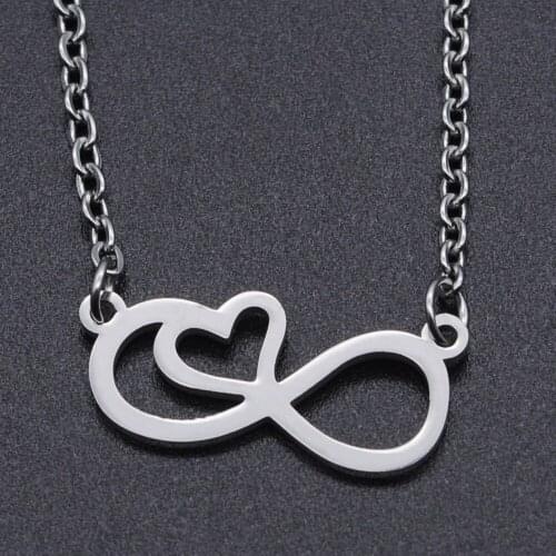 Heart Infinity Stainless Steel Charm Necklace for Women Accept OEM Order Fashion Jewelry Necklaces Dainty Steel Necklaces
