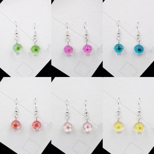 Charms Candy Round Flower Earrings Cubic Zirconia Dangle/Drop Earrings for Women Girls Party Jewelry New 2020 Engagement Gifts