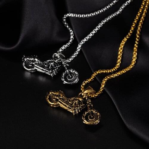 Stainless Steel Color Personalized Gift All-Match Hip Hop Style Motorcycle Man Necklace 55Cm Pendant Jewelry 2021 Trend Chain