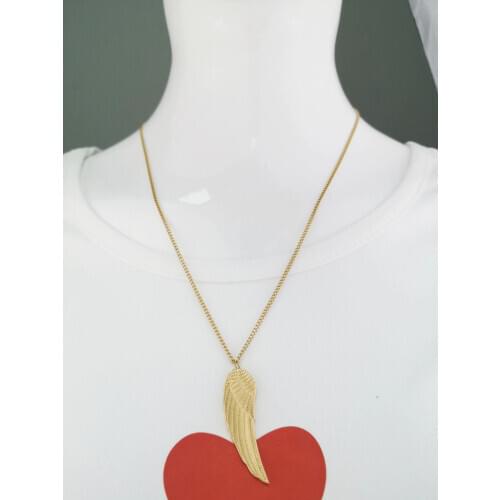 Necklace Jewelry Stainless Steel New Goddess Luxury Golden Color Luxe Fashion For Women Plume Hot Sell