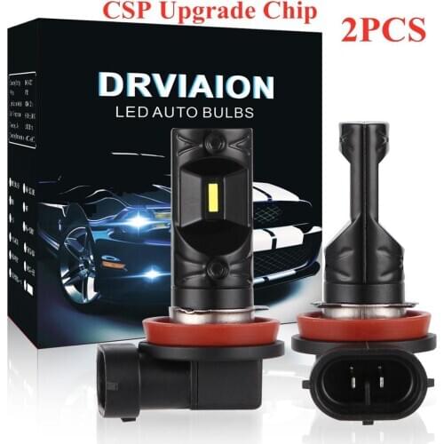 2Pcs Fog Lights H7 Led H4 H8 H9 H11 Car CSP LED Headlight Bulbs 12 24V 100W 20000LM 6500K White Auto Fog Lamp Day Running Light