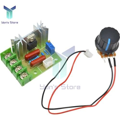 AC 50V-220V 2000W Motor Speed Controller High Power SCR Voltage Regulator Dimming Dimmers Governor Module Potentiometer 110V