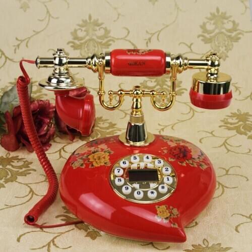 Retro antique quality environmental protection Dehua porcelain wedding supplies Vintage home antique fixed telephone Rotate