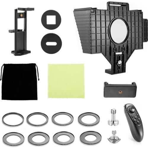 Teleprompter DSLR Recording Prompting Inscriber Interview Speech with Remote Control for iPhone Samsung iPad Tablet PC